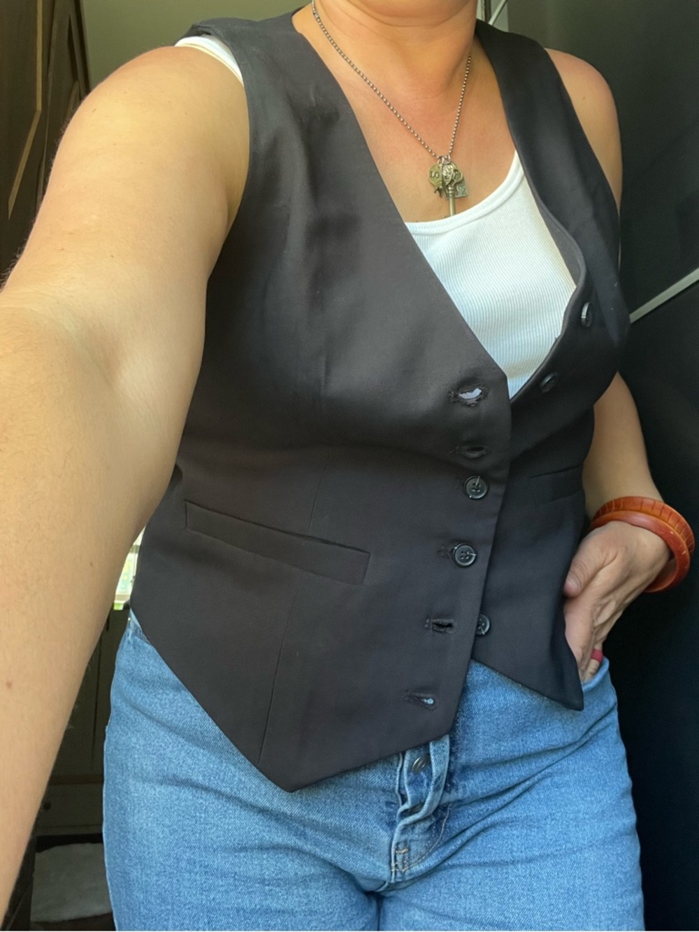 Target a.new day™ Black Women's Button-Front Vest